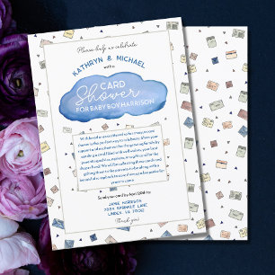 Invitation Baby Boy Sprinkle Card Douche