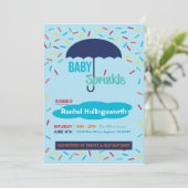 Invitation Baby Boy Sprinkle Parapluie (Debout devant)