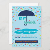 Invitation Baby Boy Sprinkle Parapluie (Devant / Derrière)