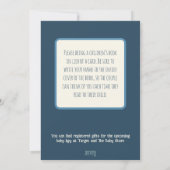 Invitation Baby Boy Stork mignon Baby shower d'intégrité (Dos)