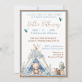 Invitation Baby Boy Teddy Bear dans le Baby shower Teepee (Devant)