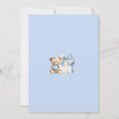 Invitation Baby Boy Teddy Bear dans le Baby shower Teepee (Dos)