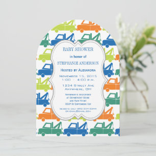 Invitation Baby Boy Tow Truck Douche