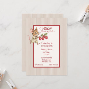 Invitation Baby Boy Woodland Animal Douche