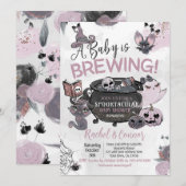 Invitation Baby Brewing Hallowen Baby Shower (Devant / Derrière)