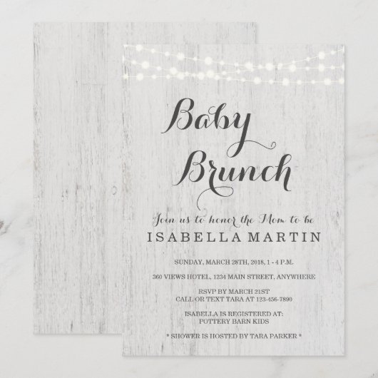 Invitation Baby Brunch (Devant / Derrière)