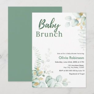 Invitation Baby Brunch Baby Shower Botanique Eucalyptus