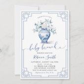 Invitation Baby Brunch bébé au pot de gingembre en chinoiseri (Devant)