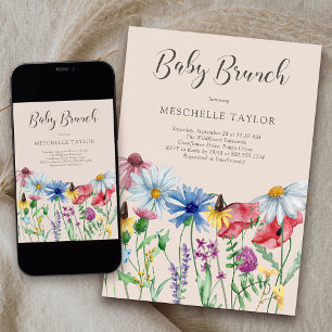 Invitation Baby Brunch Fleur des Champs Jardin Rustique de Ca