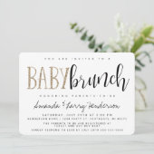 Invitation Baby Brunch Moderne pour la Naissance (Debout devant)