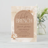Invitation Baby Brunch Pampas Neutre Baby Shower (Debout devant)