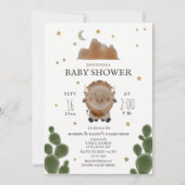 Invitation Baby Buffalo Mountain Cactus Stars Baby shower (Devant)