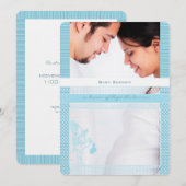 Invitation Baby Bump Photo Baby Boy Shower (Devant / Derrière)