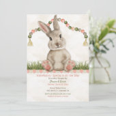 Invitation Baby Bunny Peach Ivory (Debout devant)