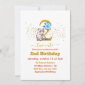 Invitation Baby Cat and Flowers 2e anniversaire (Devant)