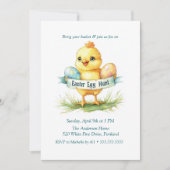 Invitation Baby Chick Holding oeufs Easter Egg Hunt (Devant)