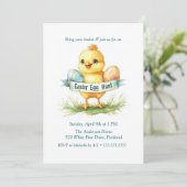 Invitation Baby Chick Holding oeufs Easter Egg Hunt (Debout devant)