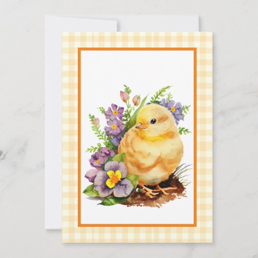 Invitation Baby Chick Jaune fête d'anniversaire (Dos)