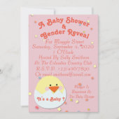 Invitation Baby Chick sur la douche et l'invitation à révéler (Devant)