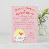 Invitation Baby Chick sur la douche et l'invitation à révéler (Debout devant)