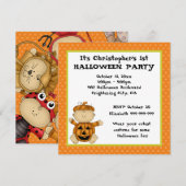 Invitation Baby Citrouille Kid Première fête d'Halloween (Devant / Derrière)