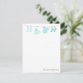 Invitation Baby Clothesline Custom Flat Merci Notes (Debout devant)
