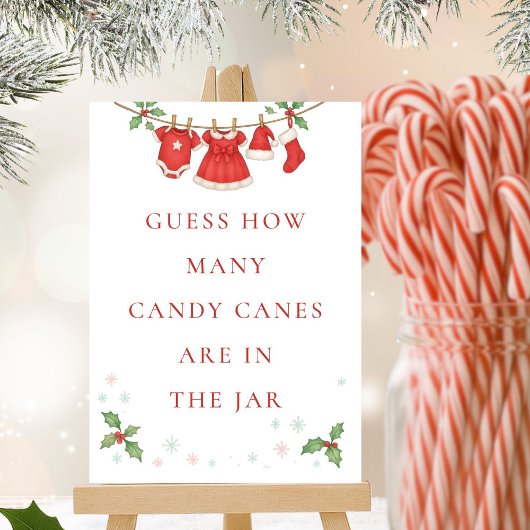 Invitation Baby Clothesline Guess How Many Shower Game sign