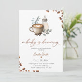 Invitation Baby Coffee Bean gender neutral Baby Shower  (Debout devant)