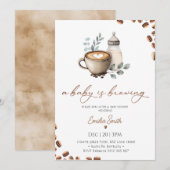 Invitation Baby Coffee Bean gender neutral Baby Shower  (Devant / Derrière)