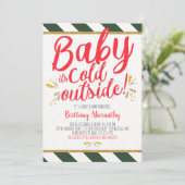 Invitation Baby de Noël Il fait froid dehors Baby shower (Debout devant)