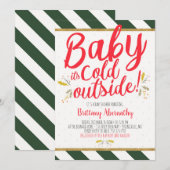 Invitation Baby de Noël Il fait froid dehors Baby shower (Devant / Derrière)