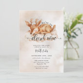 Invitation Baby Deer | Baby shower fille aquarelle (Debout devant)