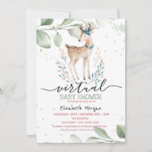 Invitation Baby Deer Stars Baby shower virtuel Feuille (Devant)