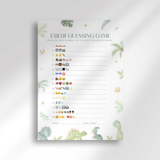 Invitation Baby Dino Baby shower Emoji Jeu de devis