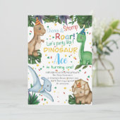 Invitation Baby Dinosaur fête d'anniversaire | Stomp Chomp Ro (Debout devant)