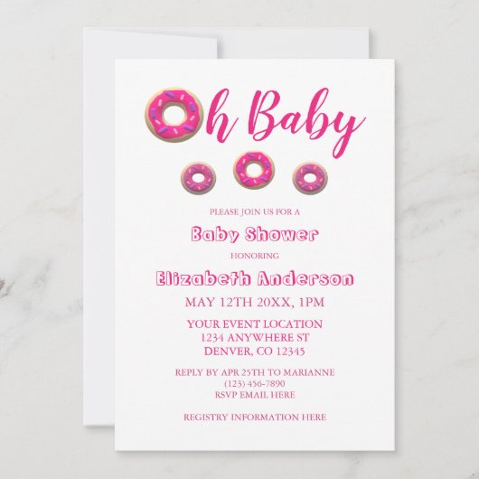 Invitation Baby Donut (Devant)