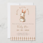 Invitation Baby-douches pour bébé thème pour filles damier (Devant)