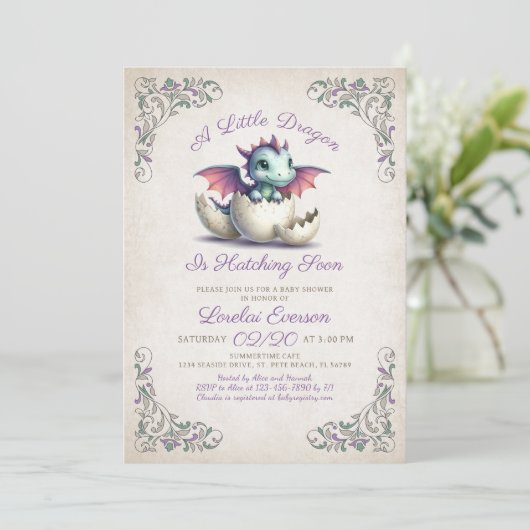 Invitation Baby Dragon Douche (Debout devant)