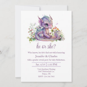 Invitation Baby Dragon Sexe Reveal Party