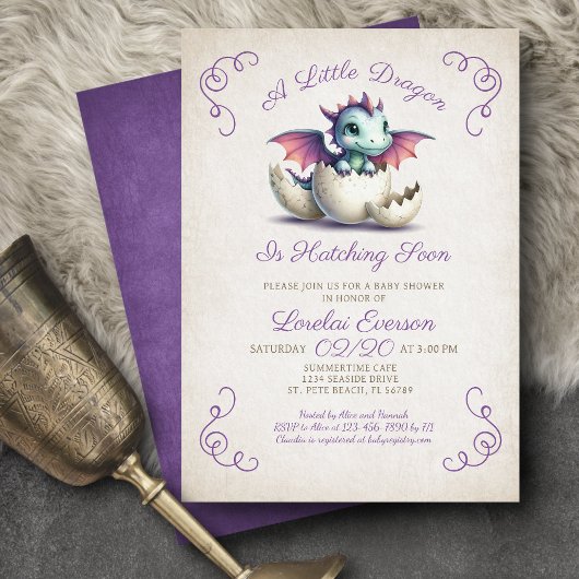 Invitation Baby Dragon Shower