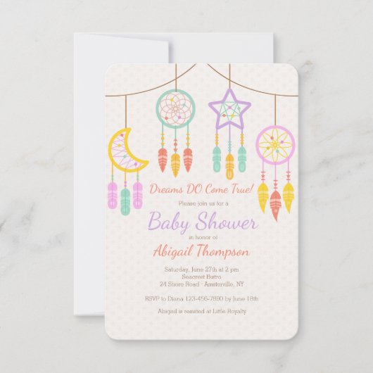 Invitation Baby Dreamcatcher (Devant)