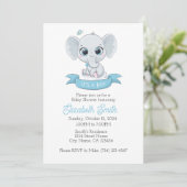 Invitation Baby Elelphant Baby shower Modèle d'invitation, (Debout devant)