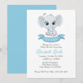 Invitation Baby Elelphant Baby shower Modèle d'invitation, (Devant / Derrière)