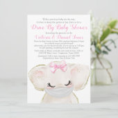 Invitation Baby Elephant avec Masque Drive Par Baby shower (Debout devant)