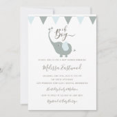 Invitation Baby Elephant Baby shower Oh Boy Party (Devant)