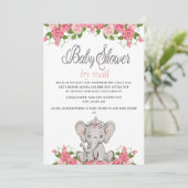 Invitation Baby Elephant Baby shower par courrier (Debout devant)