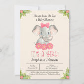 Invitation Baby Elephant C'est un Baby shower à thème de zoo (Devant)