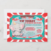 Invitation Baby Elephant Circus Billets Anniversaire Invitati (Devant)
