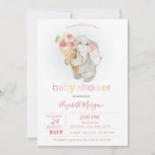 Invitation Baby Elephant Crème glacée Baby shower Pois (Devant)
