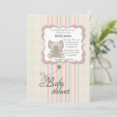 Invitation Baby Elephant Shower (Debout devant)